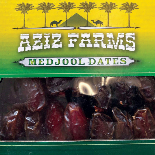 Aziz Farms - 4# Box  Aziz Farms Medjool Dates